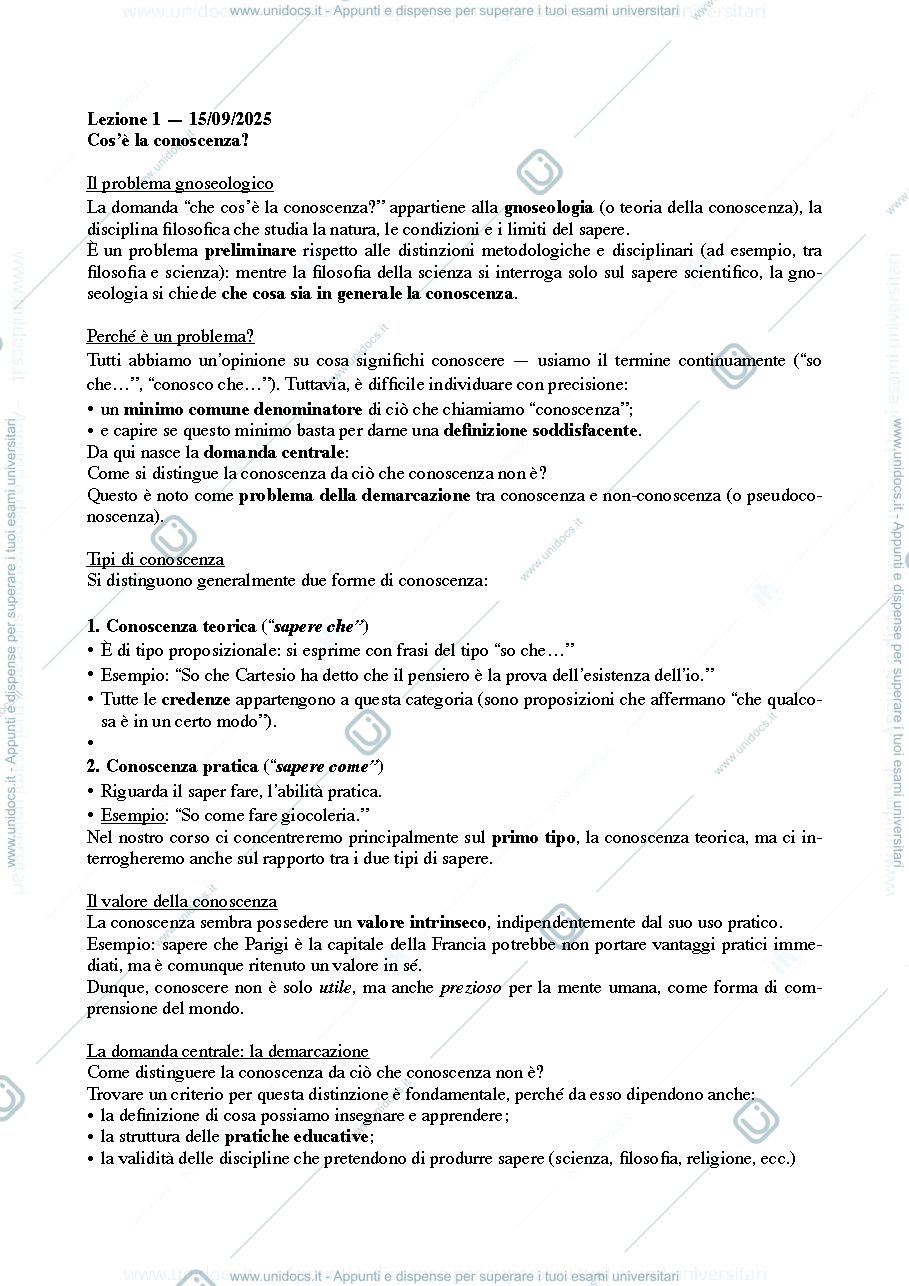 Anteprima pagina 1 — filosofia teoretica primo modulo