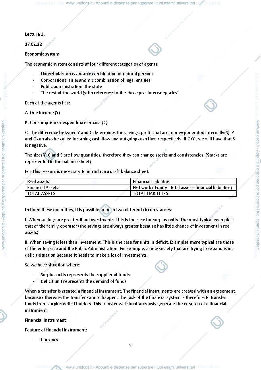 Anteprima pagina 2 — Financial market and intermediaries 
