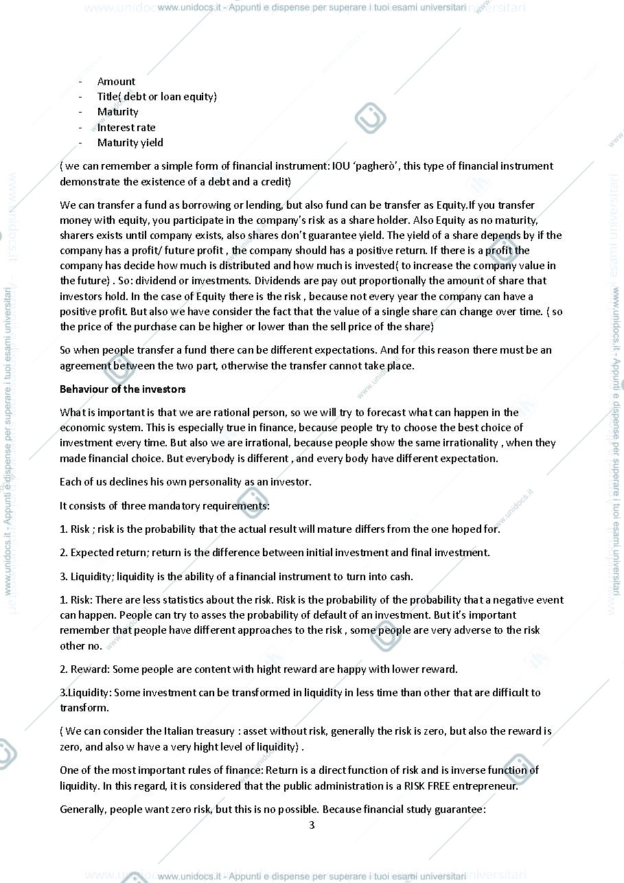 Anteprima pagina 3 — Financial market and intermediaries 