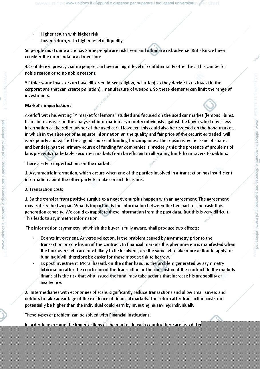 Anteprima pagina 4 — Financial market and intermediaries 