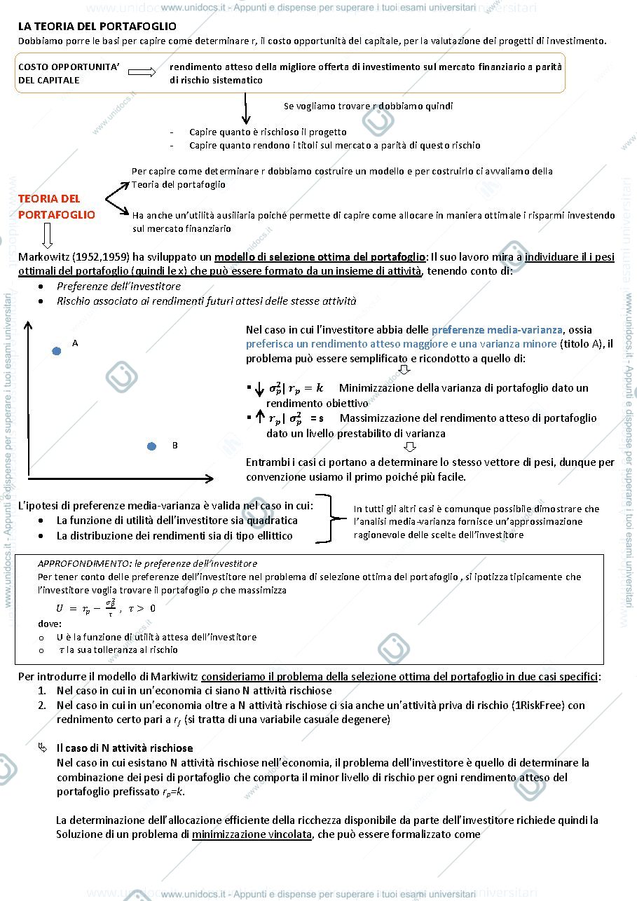Anteprima pagina 1 — FINANZA AZIENDALE PATTITONI PIERPAOLO