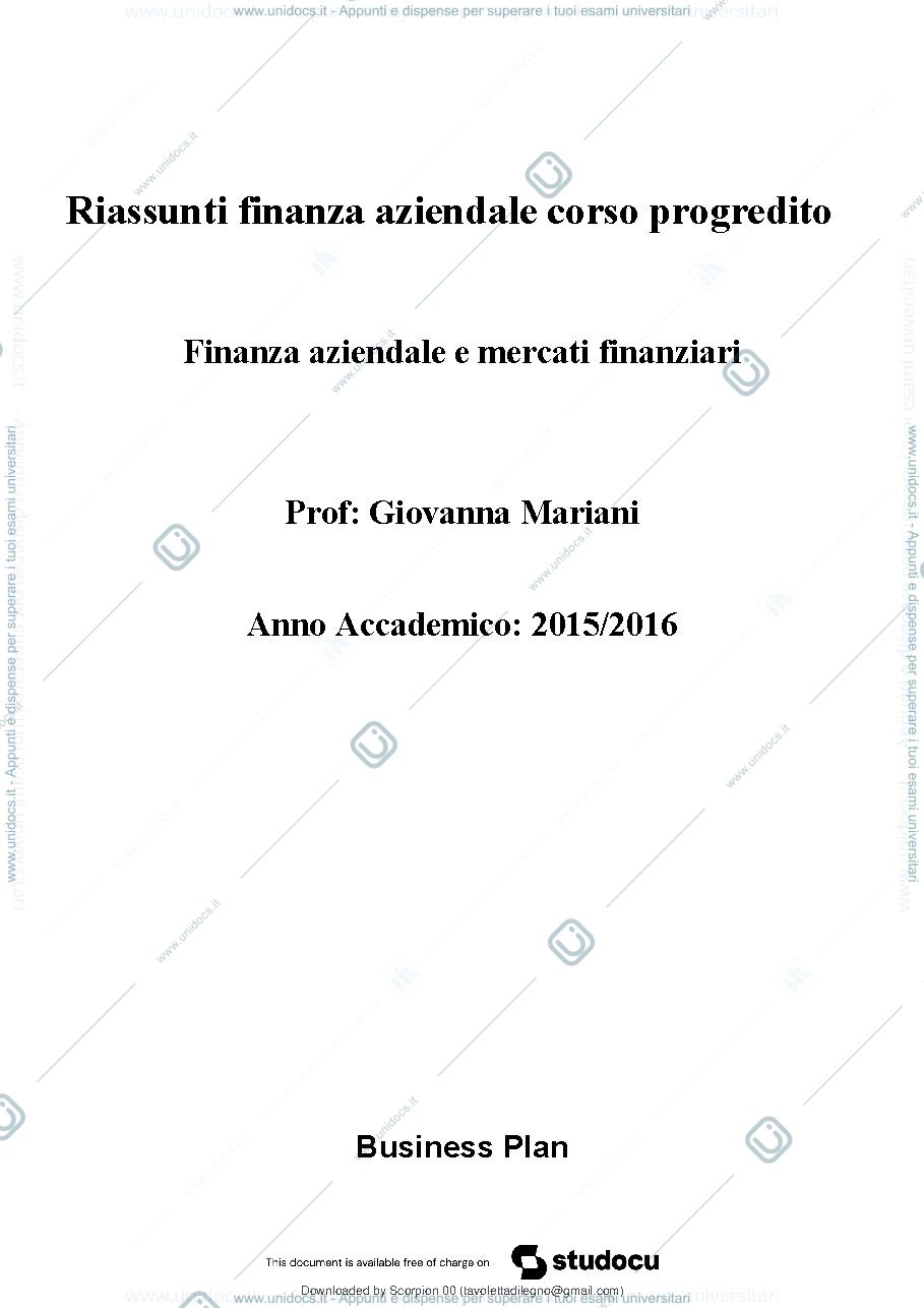 Anteprima pagina 2 — finanza aziendale corso progredito 