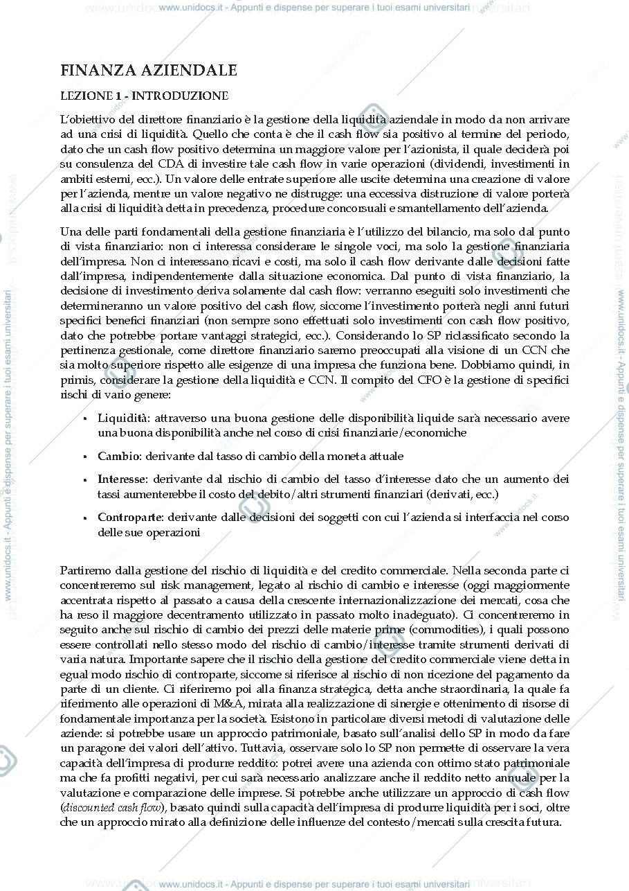 Anteprima pagina 1 — Appunti prima parte