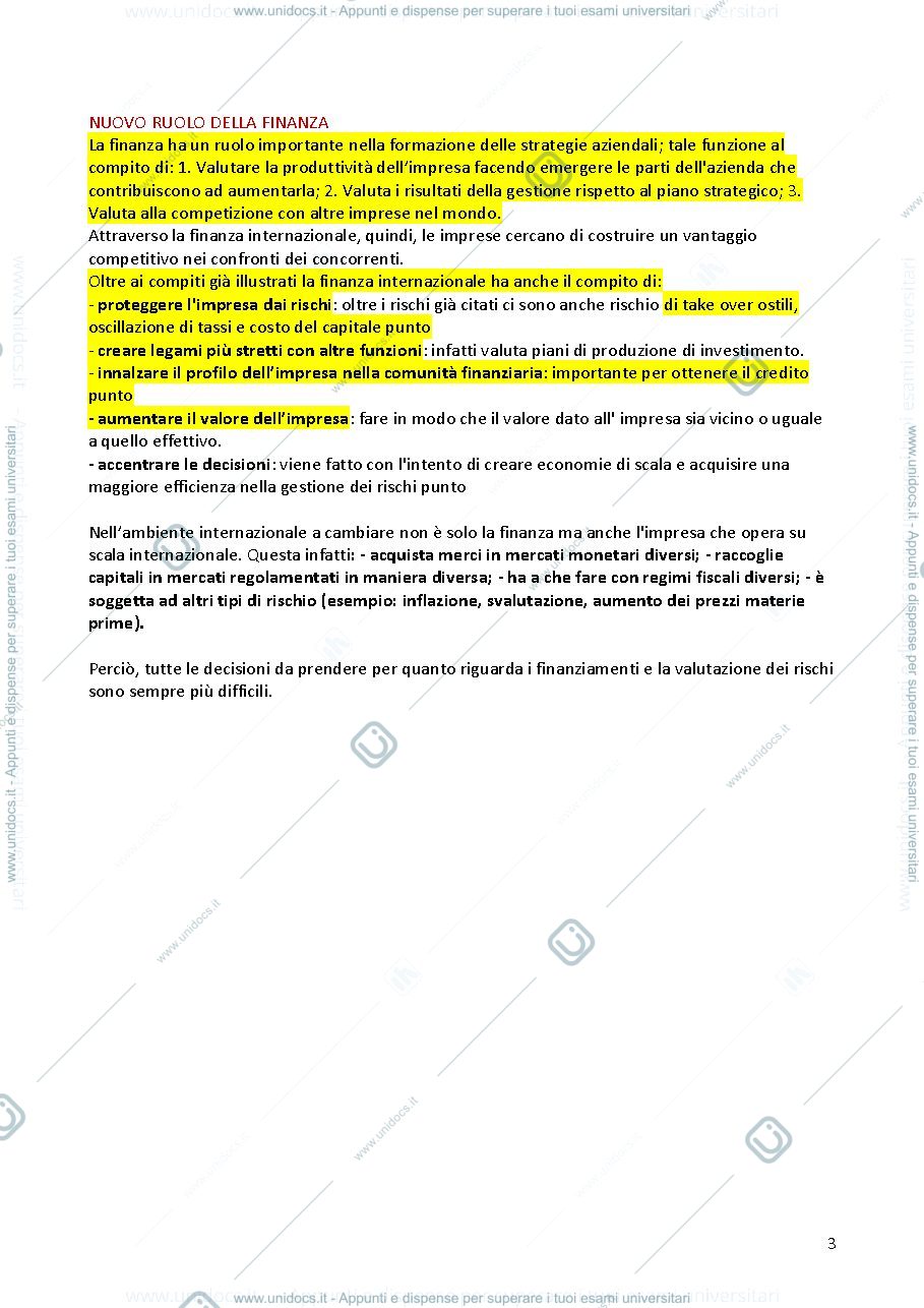 Anteprima pagina 3 — Finanza Aziendale Internazionale I