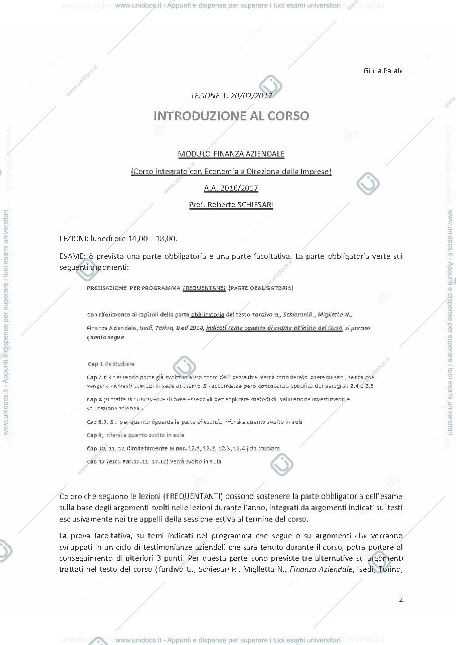 Anteprima pagina 2 — Appunti Finanza Aziendale
