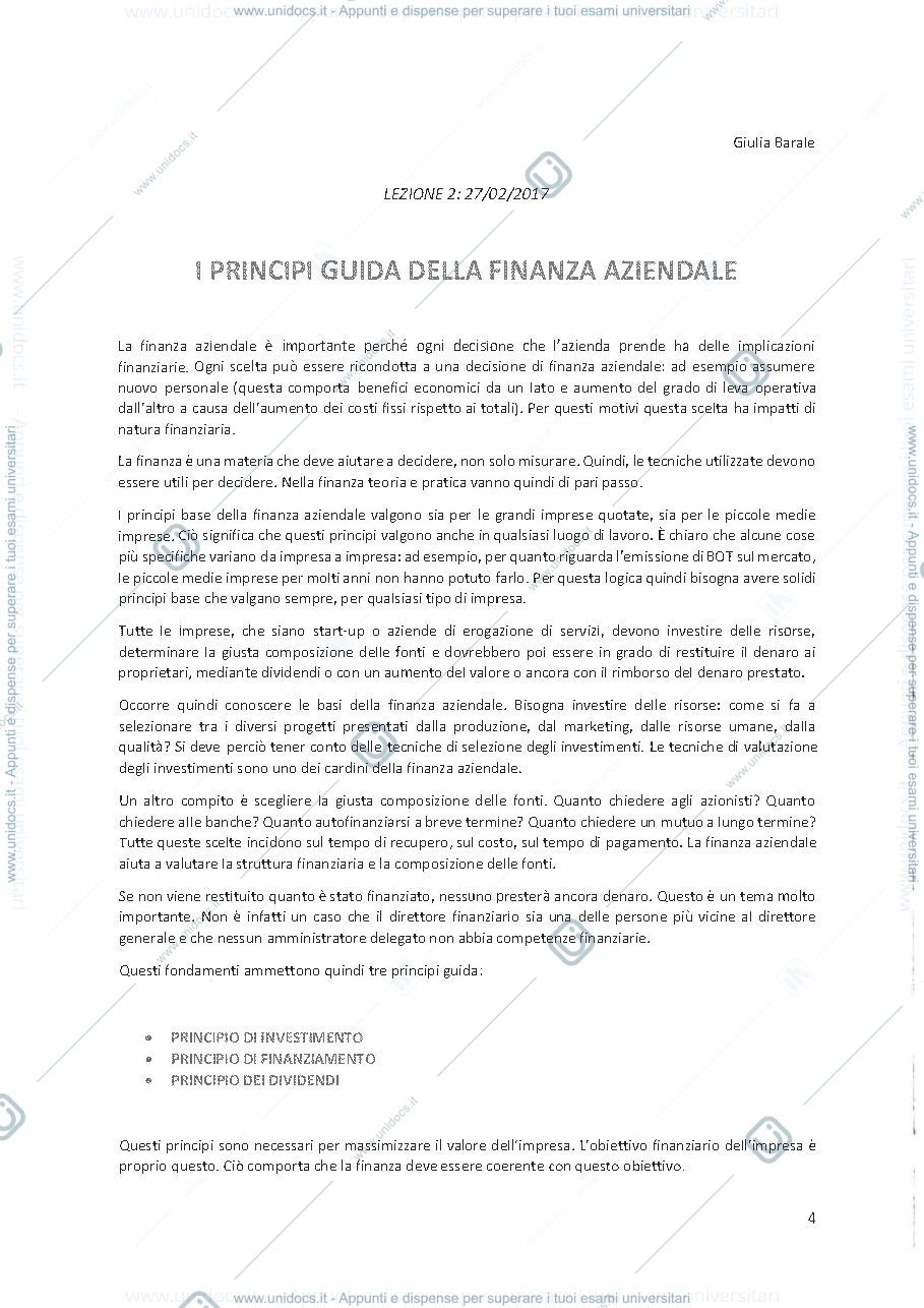 Anteprima pagina 4 — Appunti Finanza Aziendale