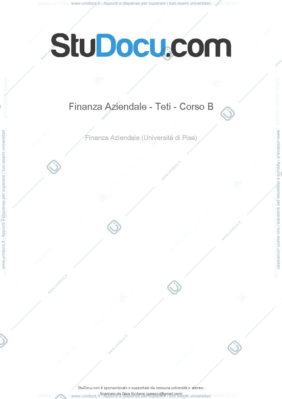 Anteprima pagina 1 — Finanza aziendale
