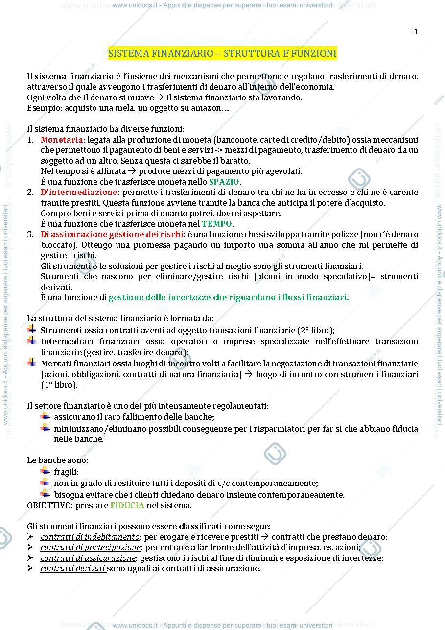 Anteprima pagina 1 — Finanza aziendale