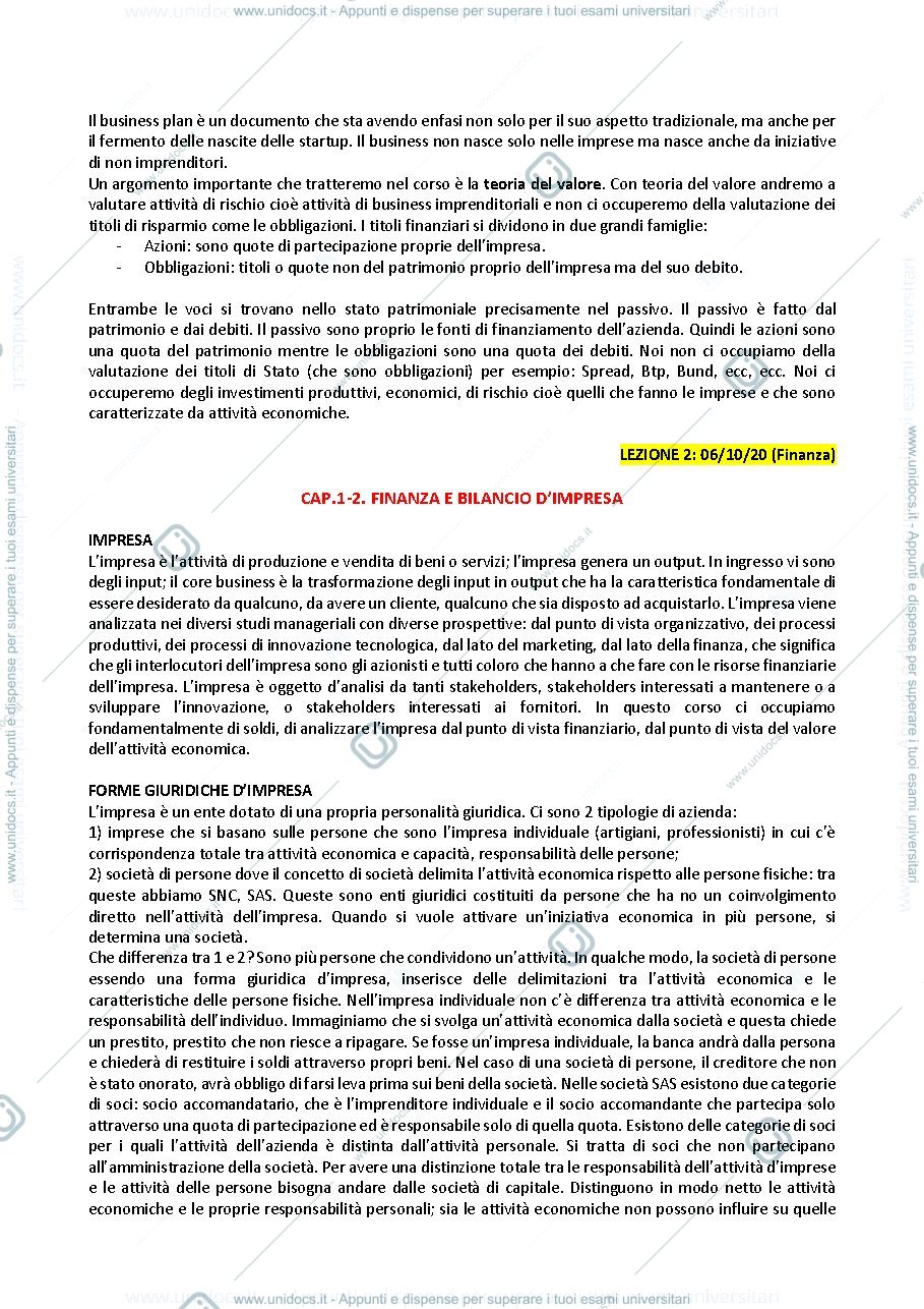 Anteprima pagina 2 — Appunti finanza