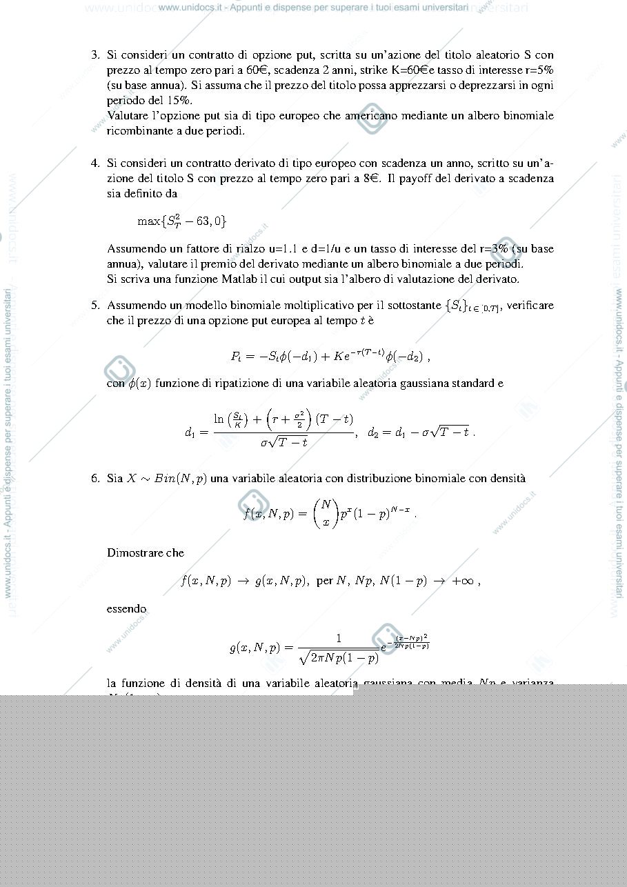 Anteprima pagina 2 — Esercizi Finanza Quantitativa