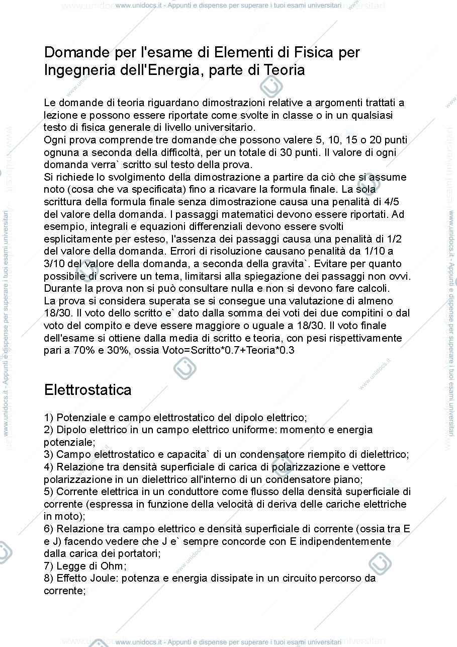 Anteprima pagina 1 — domande teoria