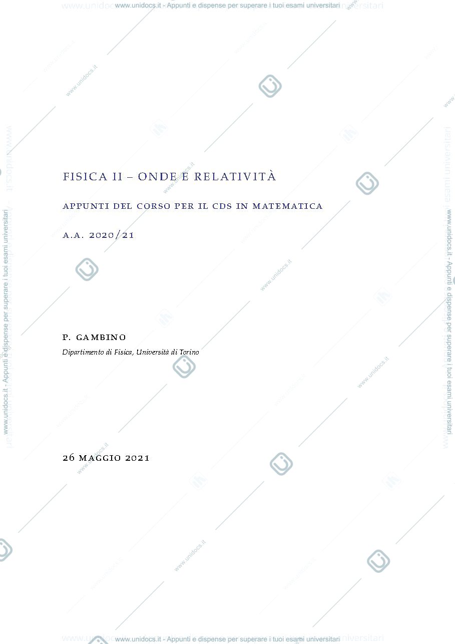 Anteprima pagina 1 — Onde e Relatività