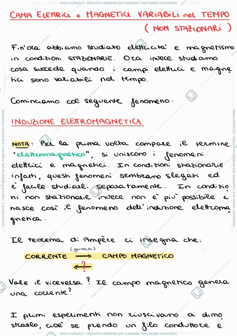 Anteprima pagina 1 — 4_Campi elettrici e magnetici variabili nel tempo