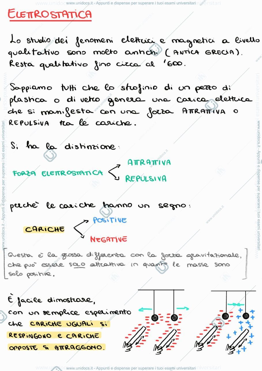 Anteprima pagina 1 — 1.1. Elettrostatica nel Vuoto