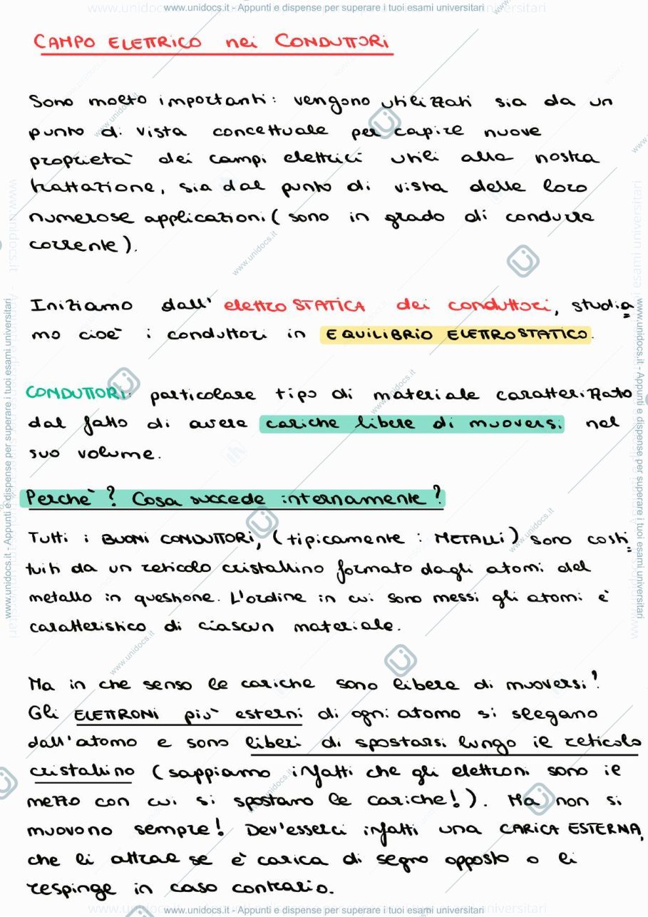 Anteprima pagina 1 — 1_2_Elettrostatica nei conduttori