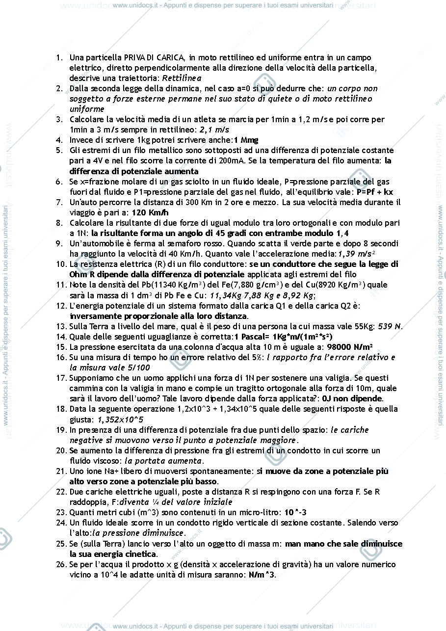 Anteprima pagina 1 — Esercizi fisica applicata 