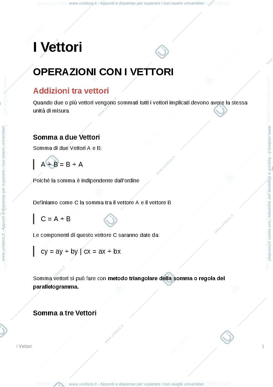Anteprima pagina 1 — Vettori