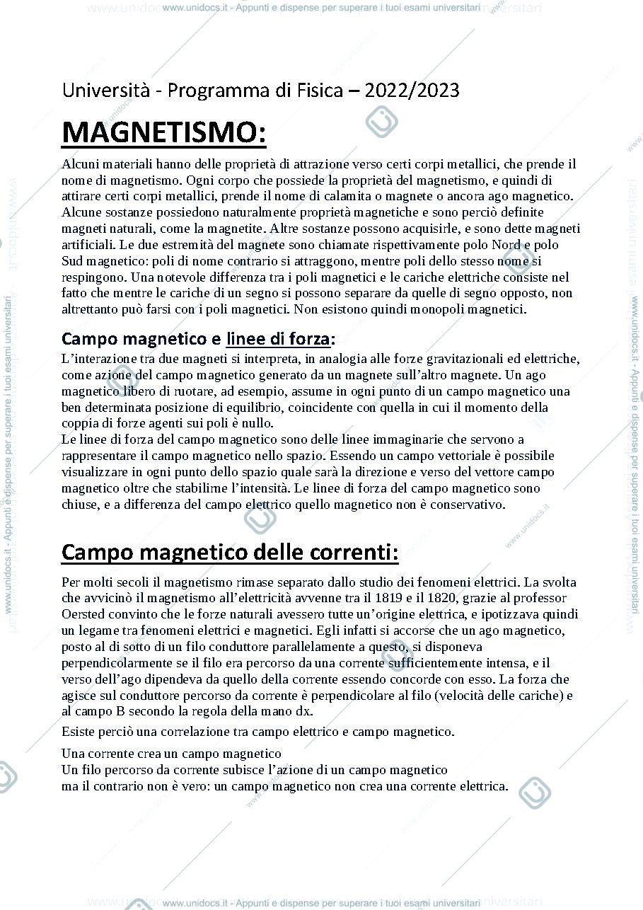 Anteprima pagina 1 — Campi magnetici