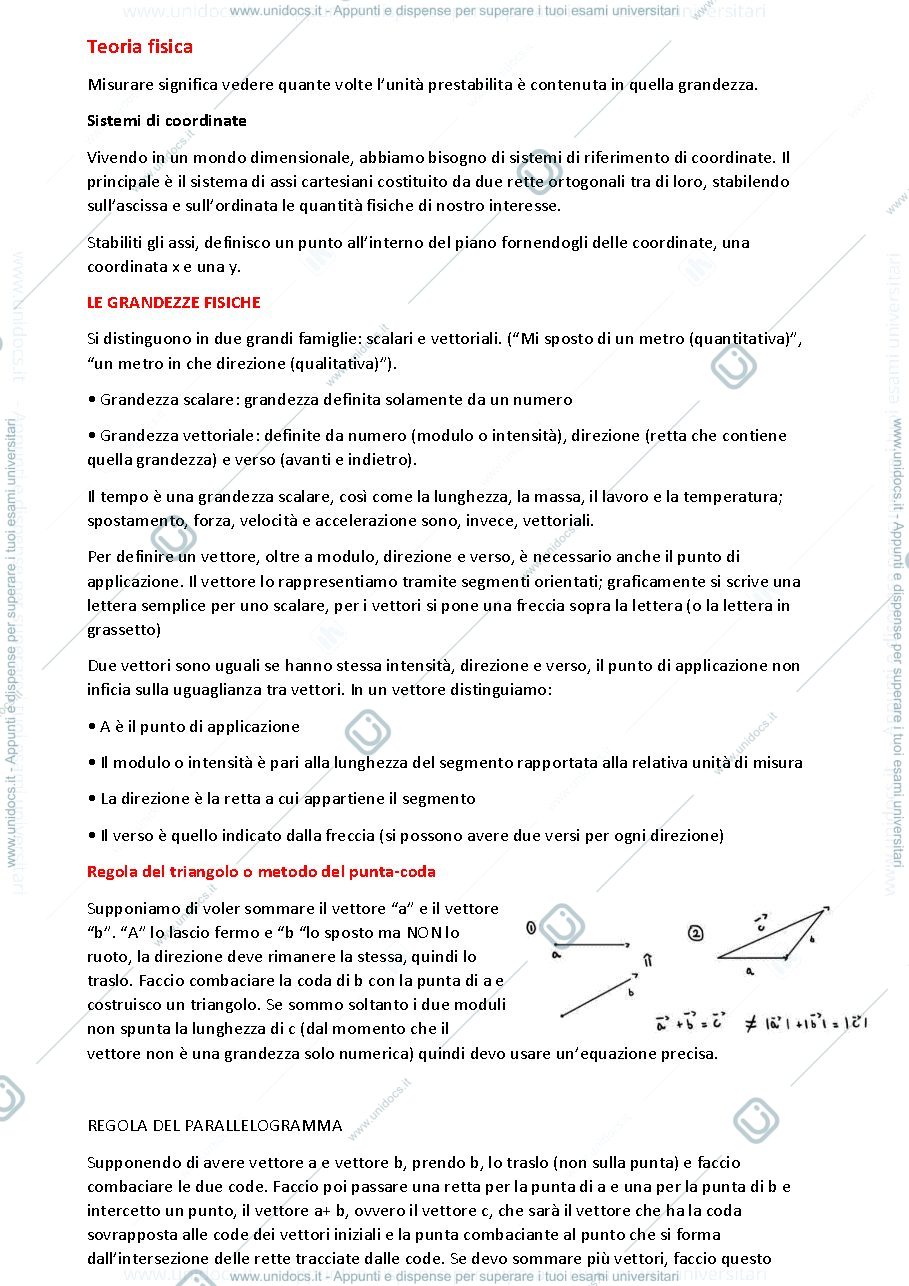 Anteprima pagina 1 — appunti di fisica