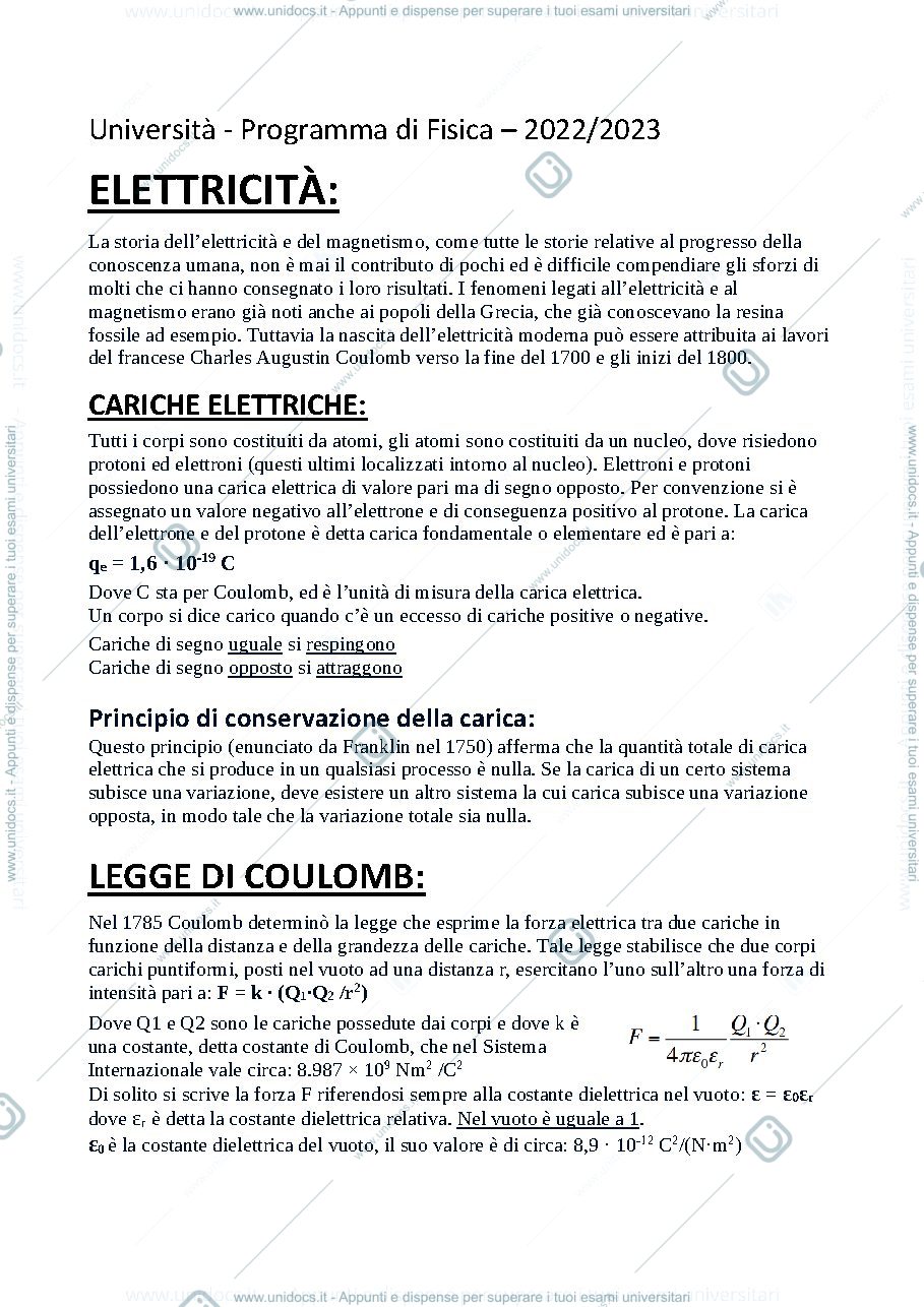 Anteprima pagina 1 — Campi elettrici