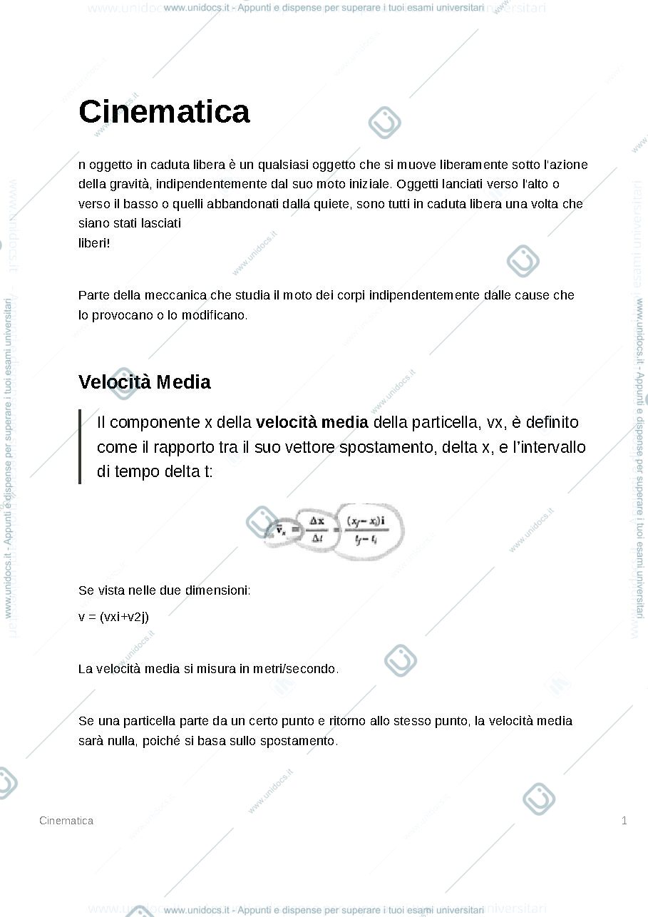 Anteprima pagina 1 — Cinematica
