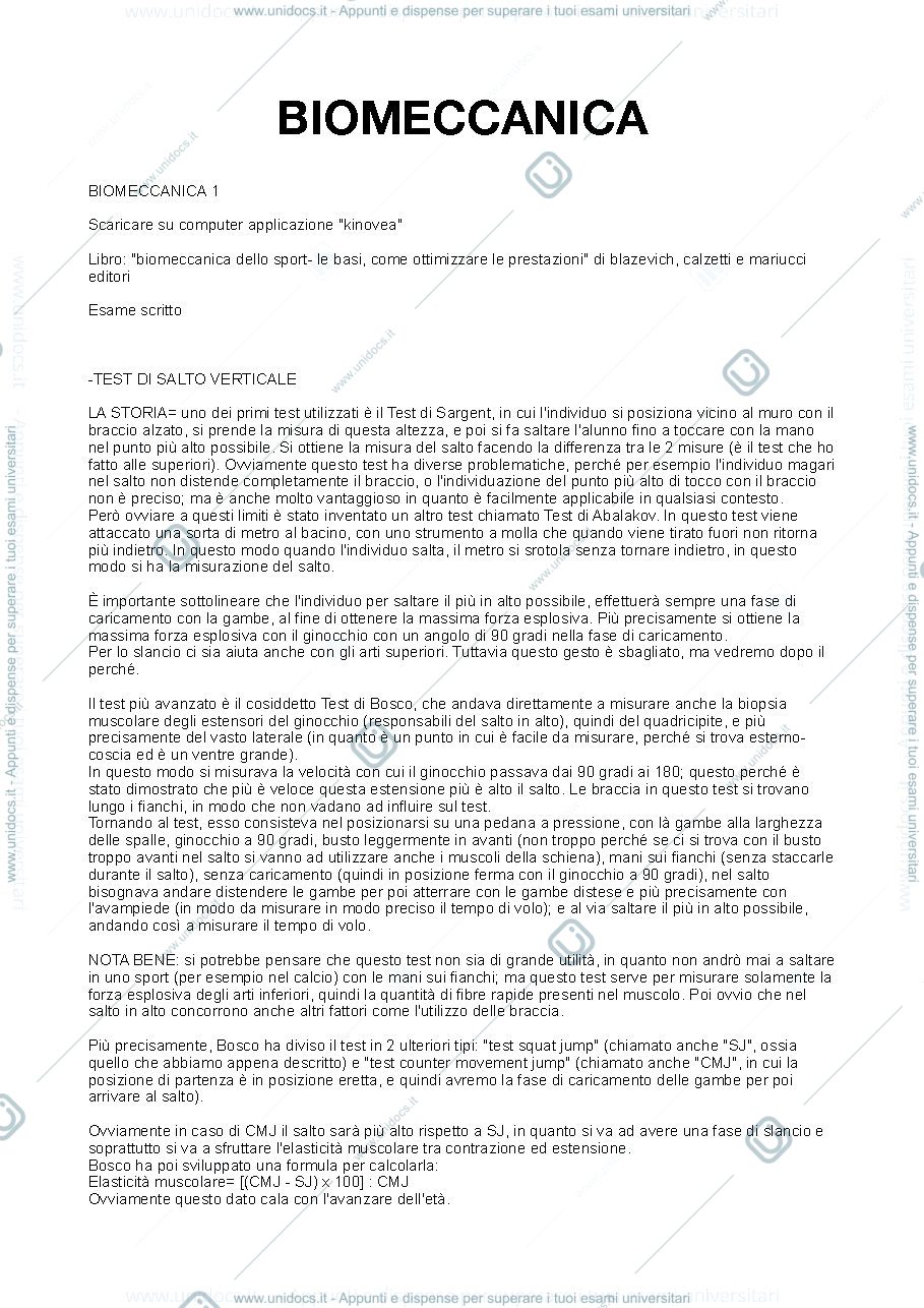 Anteprima pagina 1 — BIOMECCANICA 