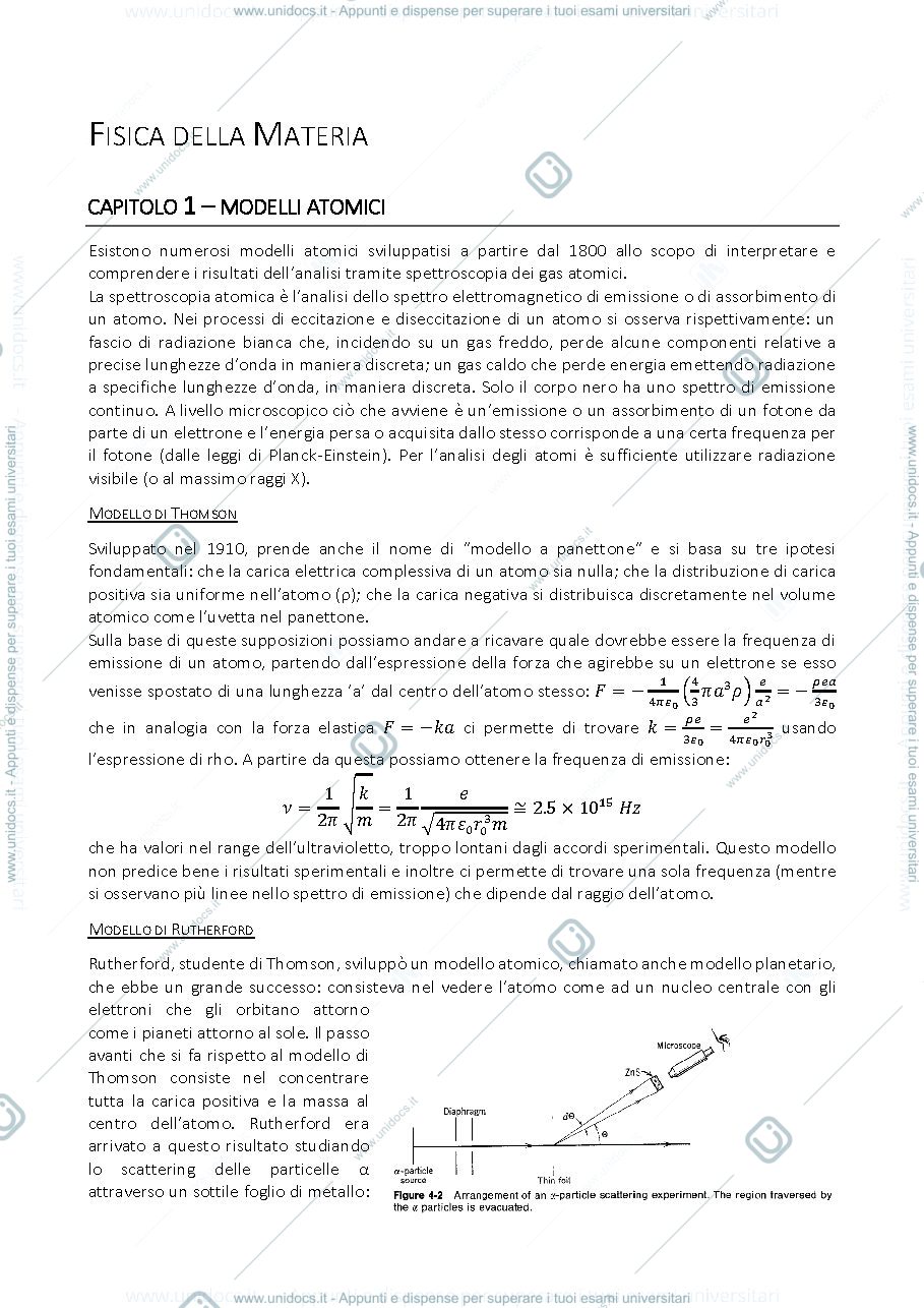 Anteprima pagina 1 — Fisica della materia - modulo 1