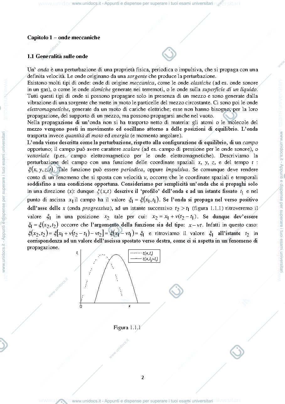 Anteprima pagina 2 — Dispense fisica delle onde