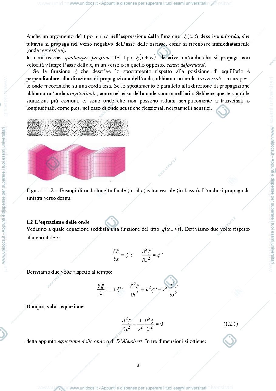 Anteprima pagina 3 — Dispense fisica delle onde