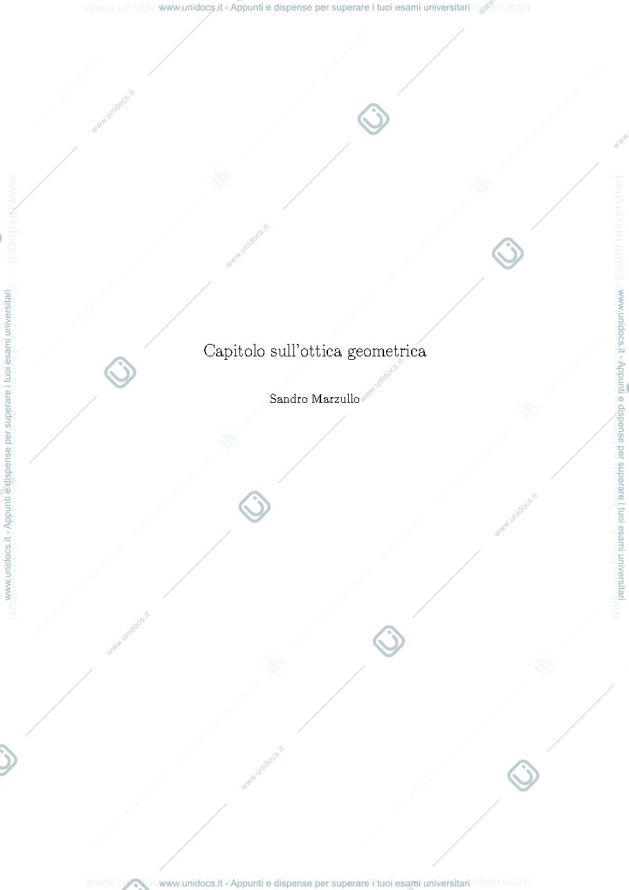 Anteprima pagina 1 — Capitolo su ottica geometrica