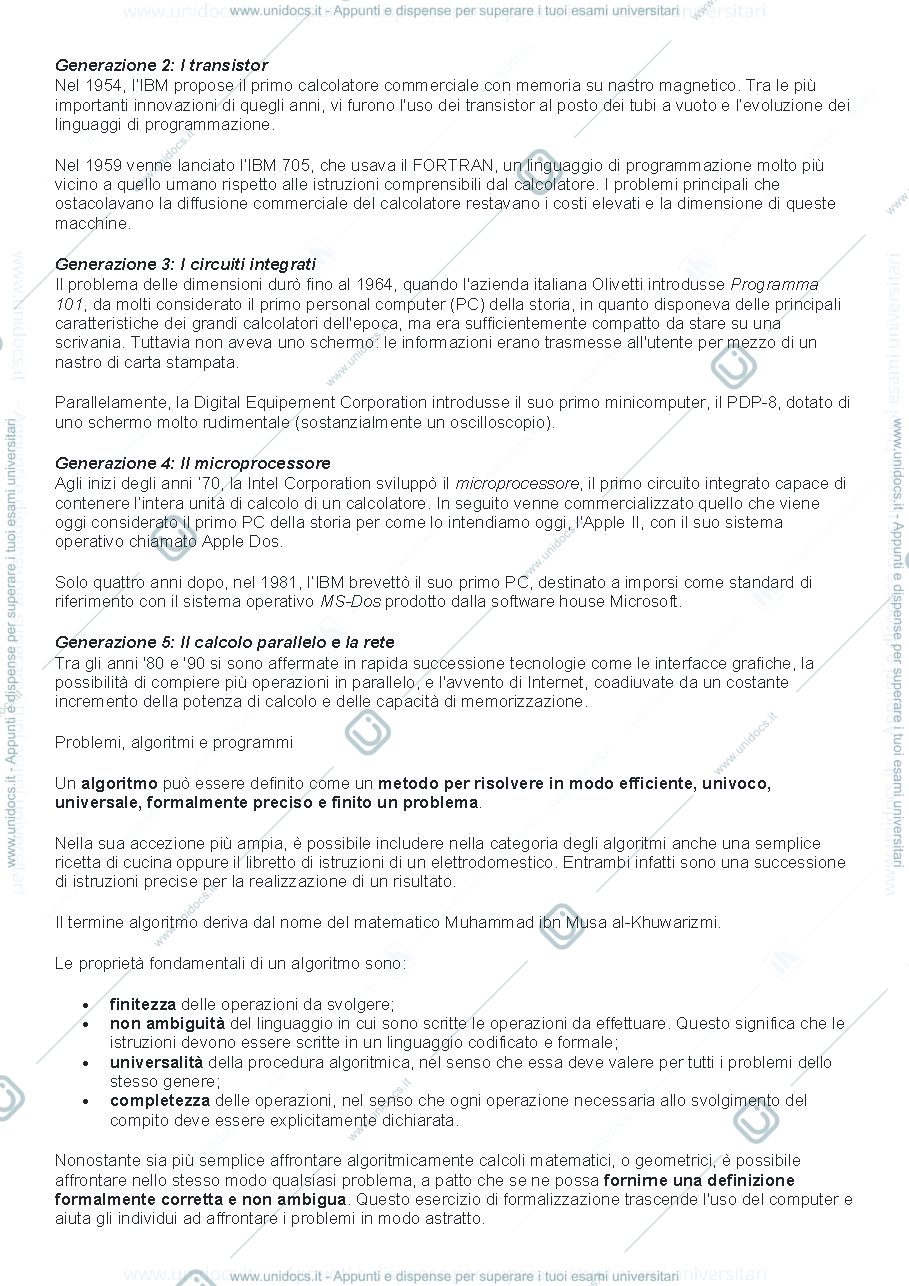 Anteprima pagina 4 — appunti informatica