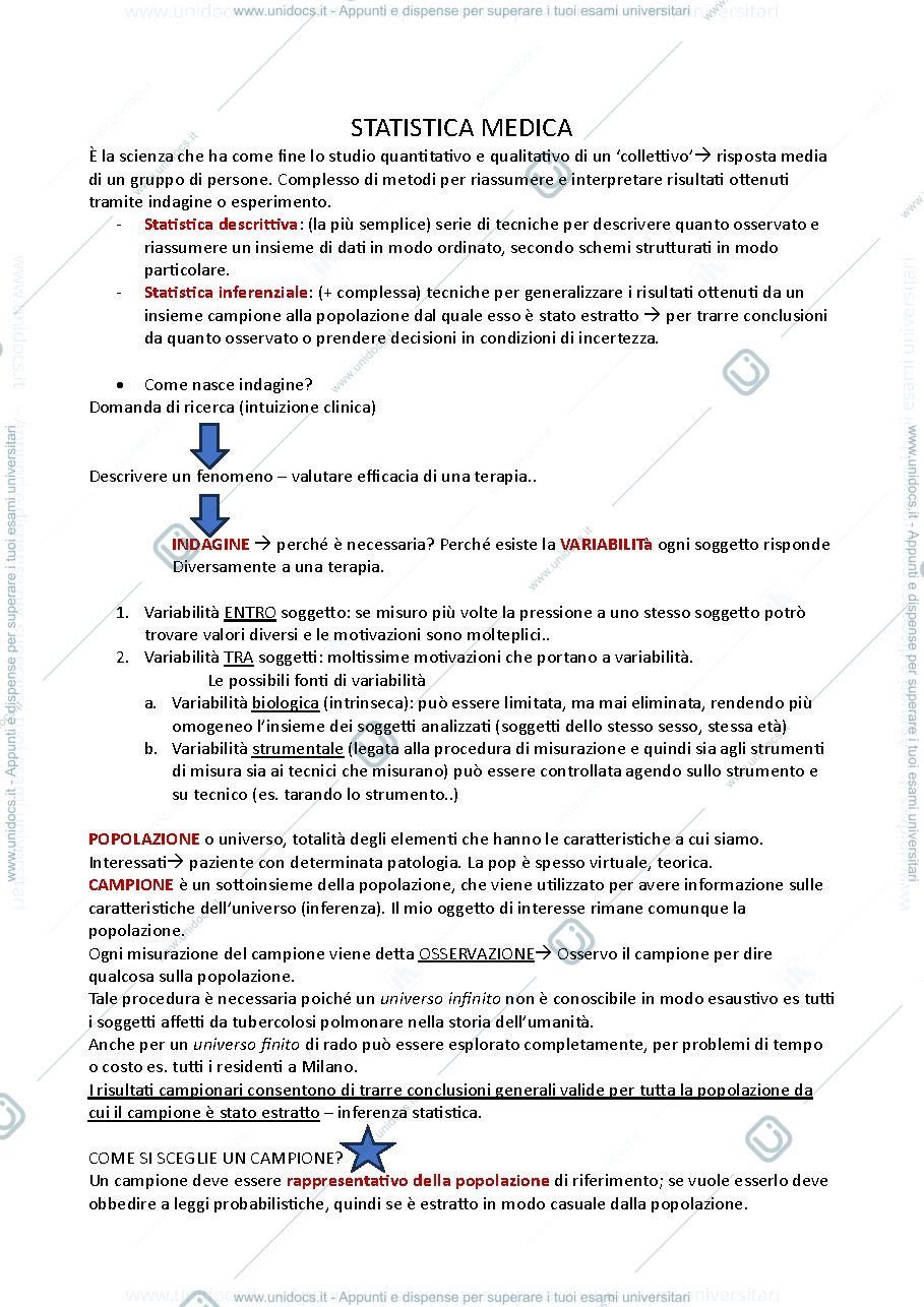 Anteprima pagina 1 — Statistica medica 1° tecniche audiometriche