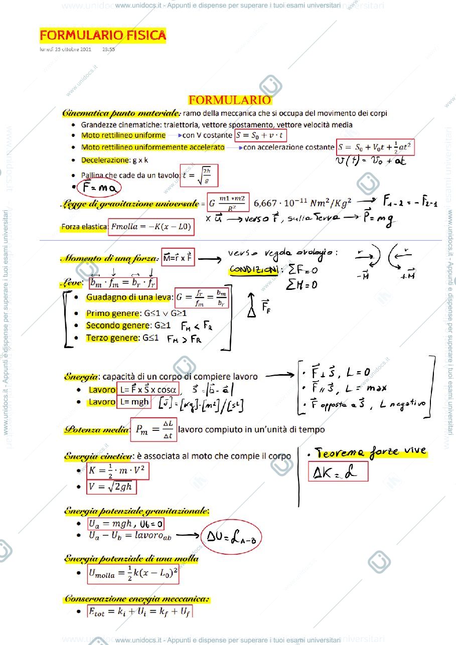 Anteprima pagina 1 — Formulario Fisica