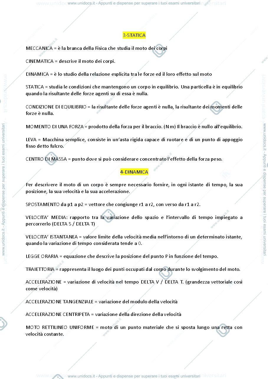 Anteprima pagina 1 — Fisica riassunto