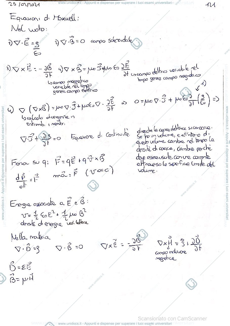 Anteprima pagina 1 — Appunti Fisica Generale 2