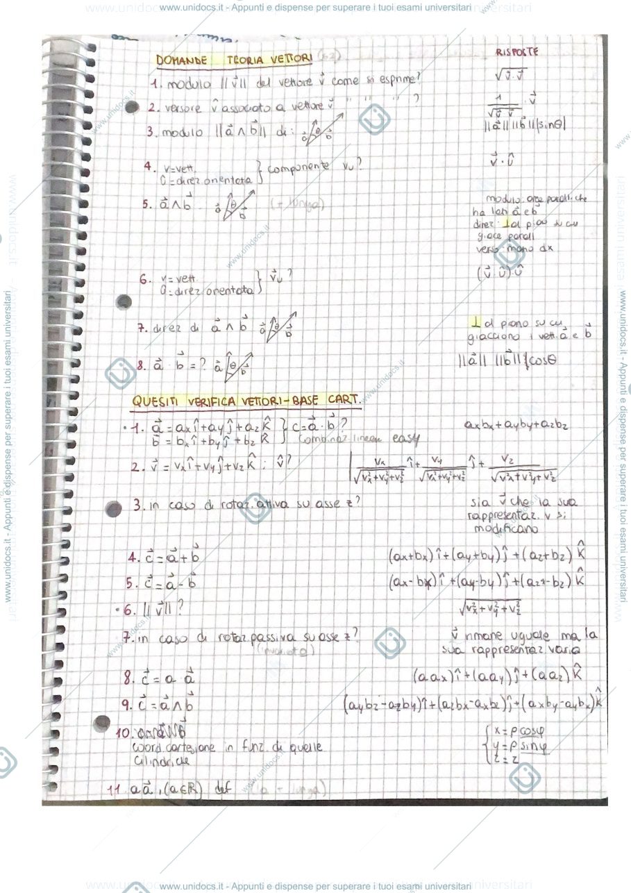 Anteprima pagina 1 — domande esame meccanica