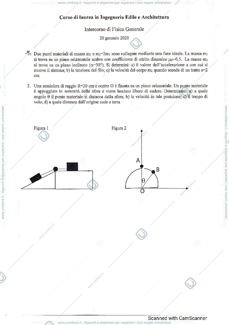 Anteprima pagina 1 — Esercizi per prova d'esame