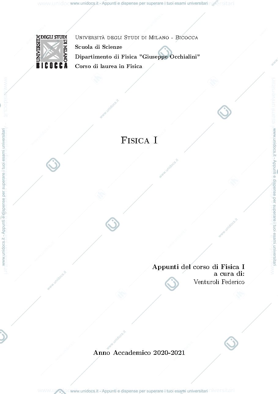 Anteprima pagina 1 — Fisica I