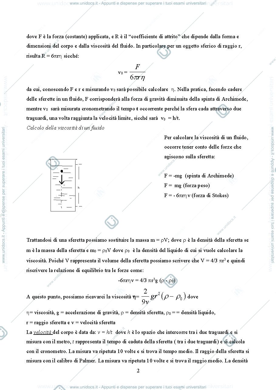 Anteprima pagina 2 — Misure di Viscosità - Lab di Fisica