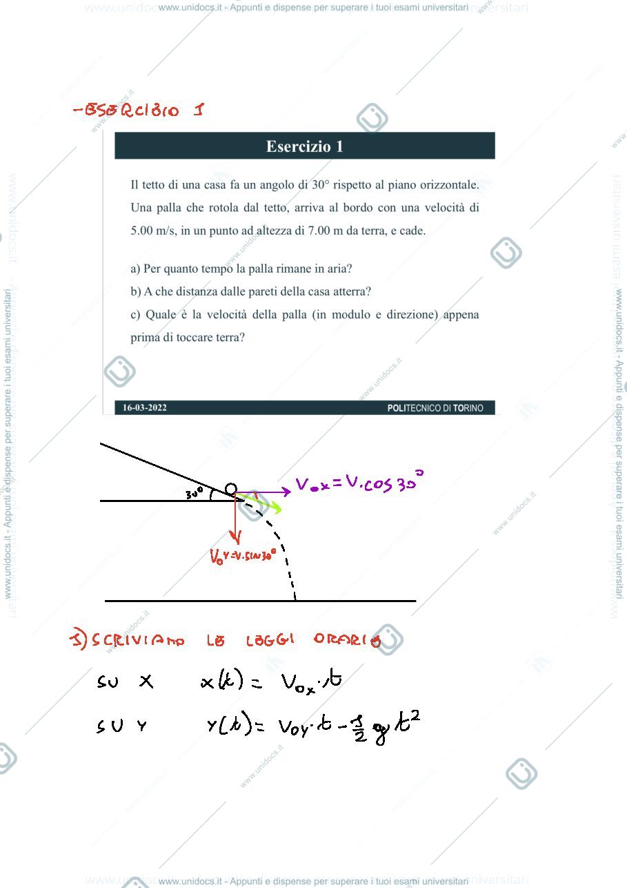 Anteprima pagina 1 — esercitazione 2 fisica Bianco