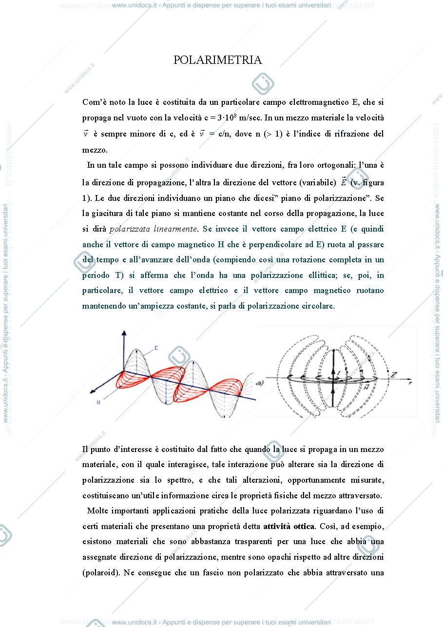 Anteprima pagina 1 — Polarimetria - Lab di Fisica