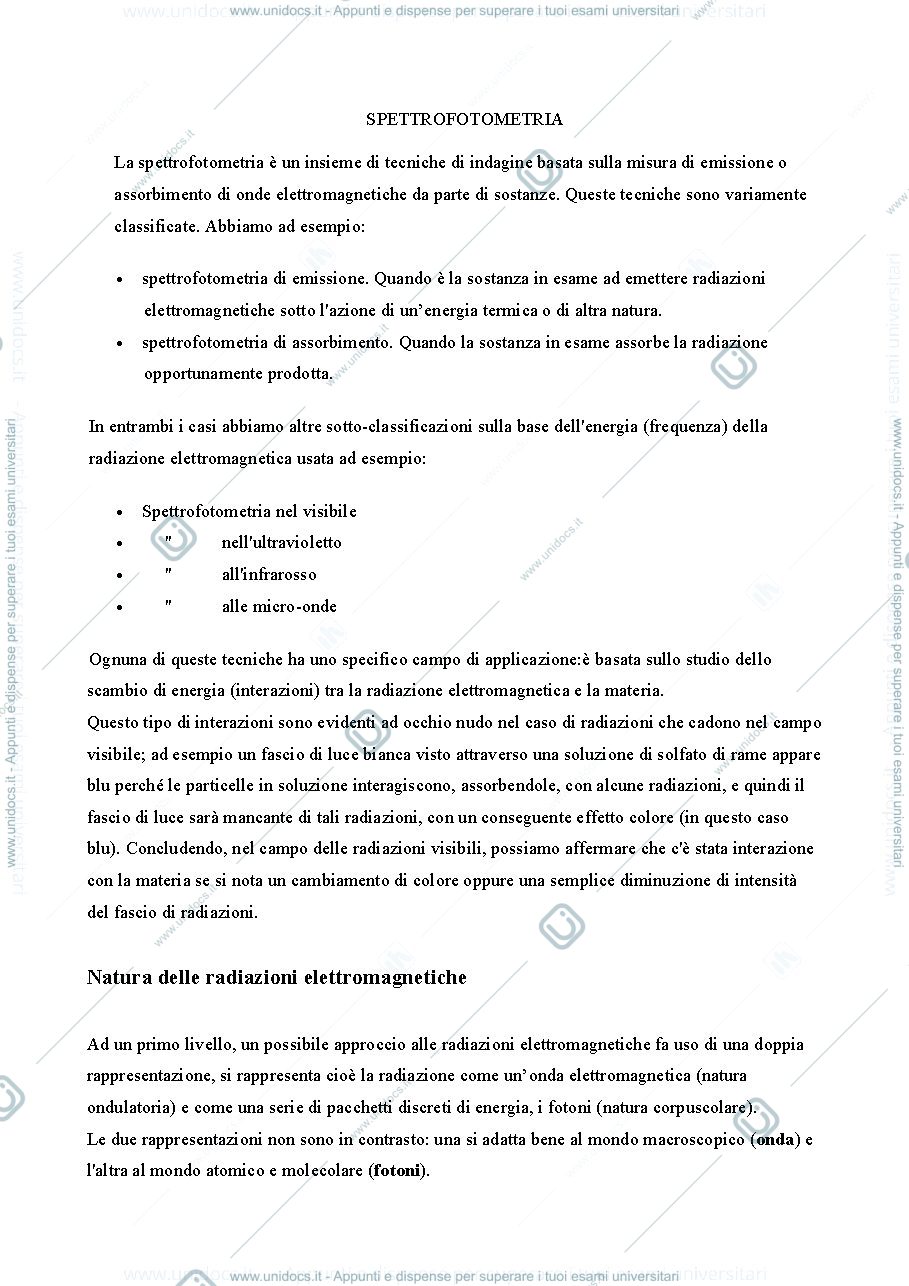 Anteprima pagina 1 — Spettrofotometria - Lab di Fisica