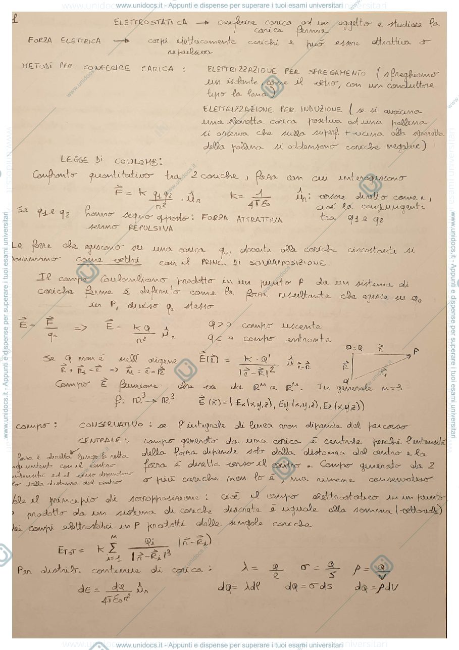 Anteprima pagina 1 — Appunti Fisica 2