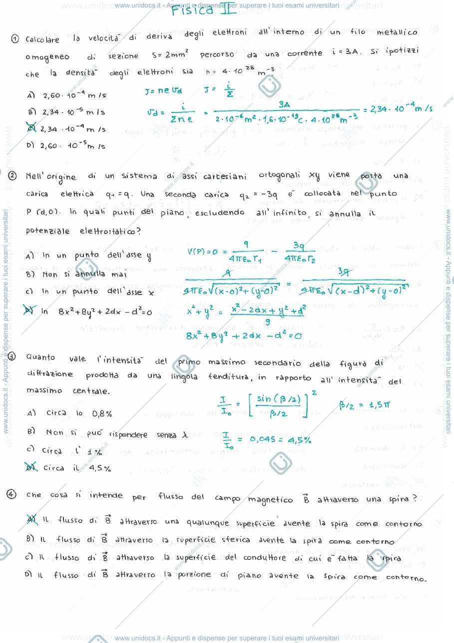 Anteprima pagina 1 — Quiz vari Fisica 2