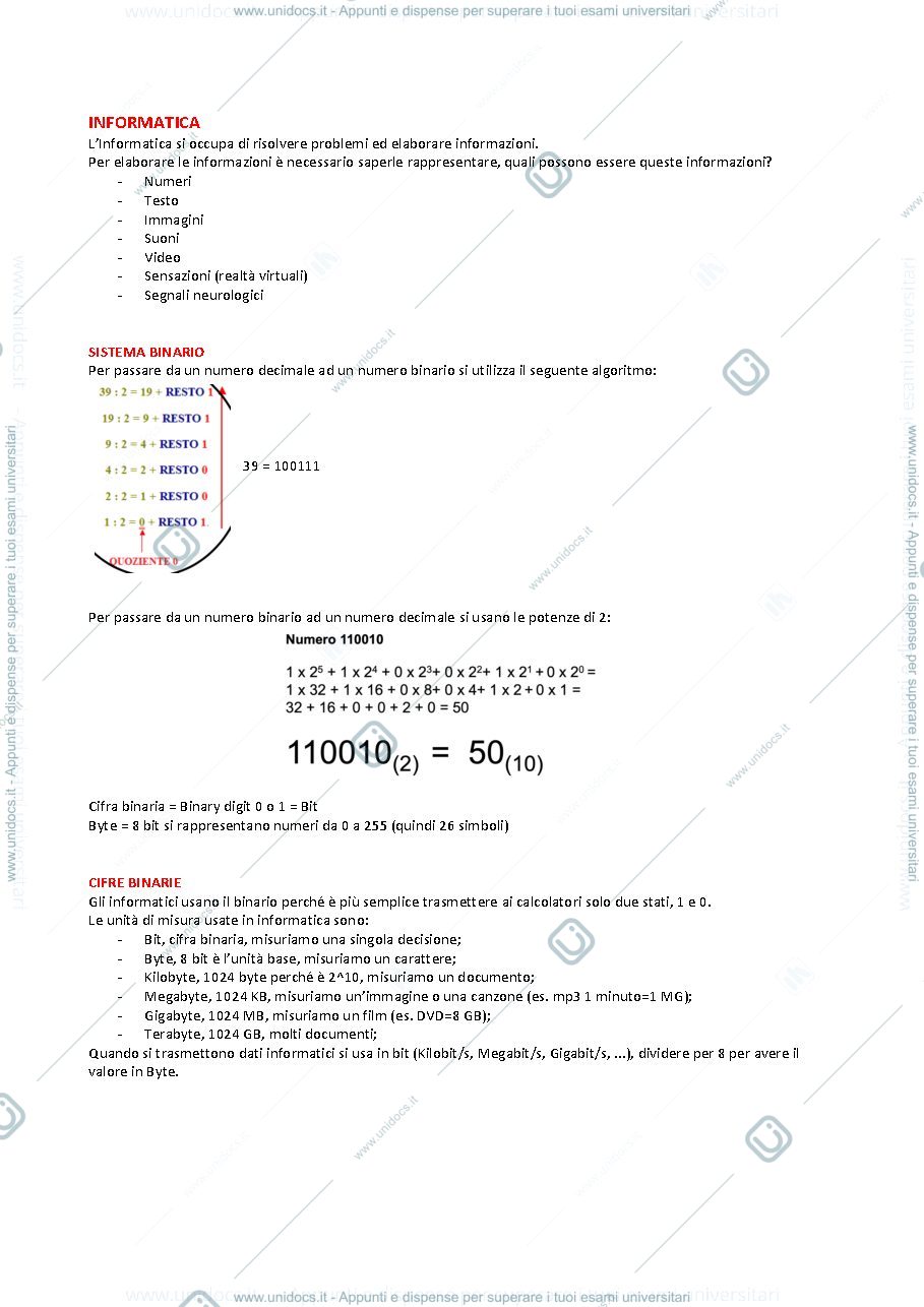 Anteprima pagina 1 — APPUNTI INFORMATICA