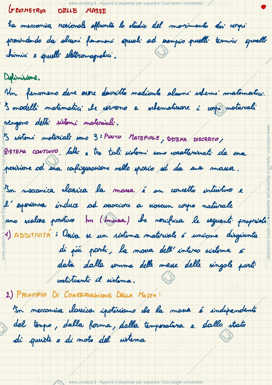 Anteprima pagina 1 — Geometria delle masse 