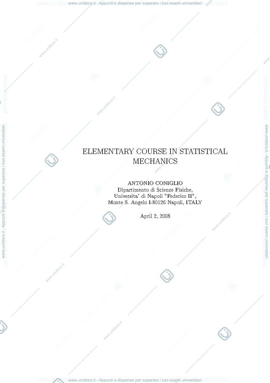 Anteprima pagina 1 — Meccanica statistica