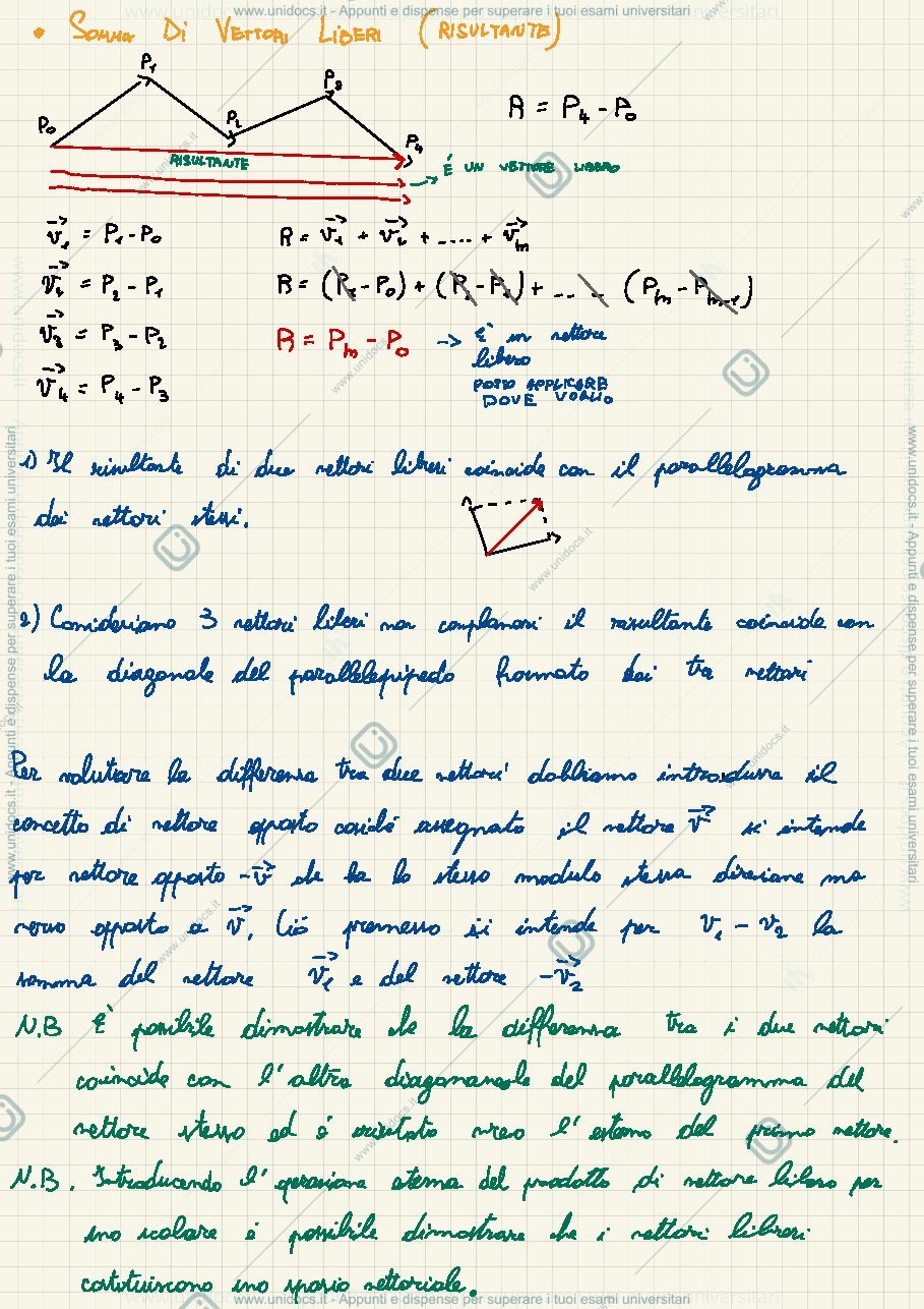 Anteprima pagina 3 — Vettori liberi ed applicati