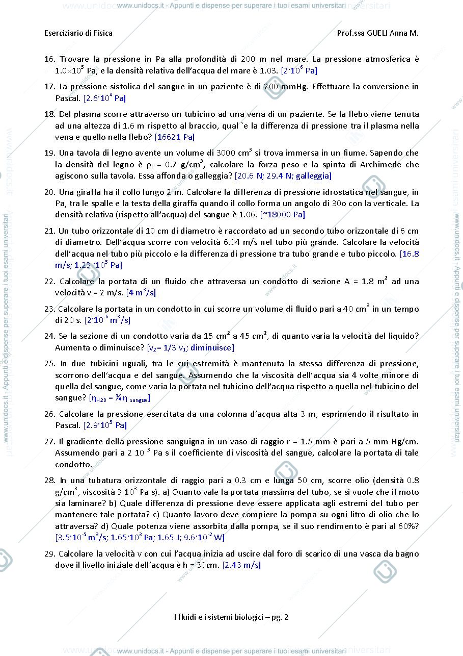 Anteprima pagina 2 — Eserciziario di fisica medica 