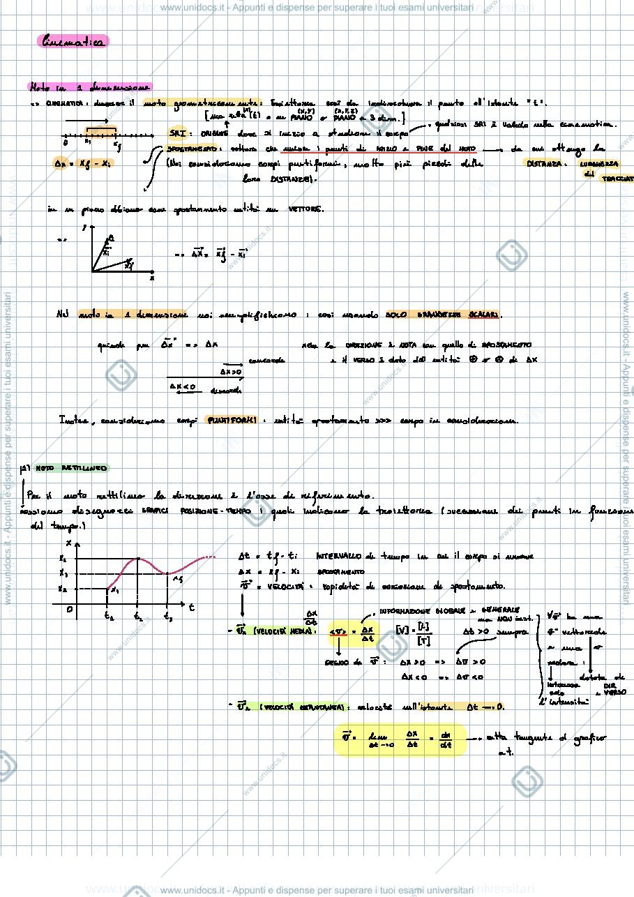 Anteprima pagina 1 — Fisica - cinematica 